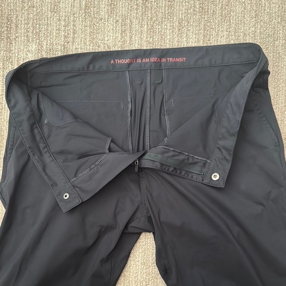 Rhone Men’s 34 Black Commuter Classic Pants Cuffed Ankle Zipper Stretch Chino - Picture 4 of 12